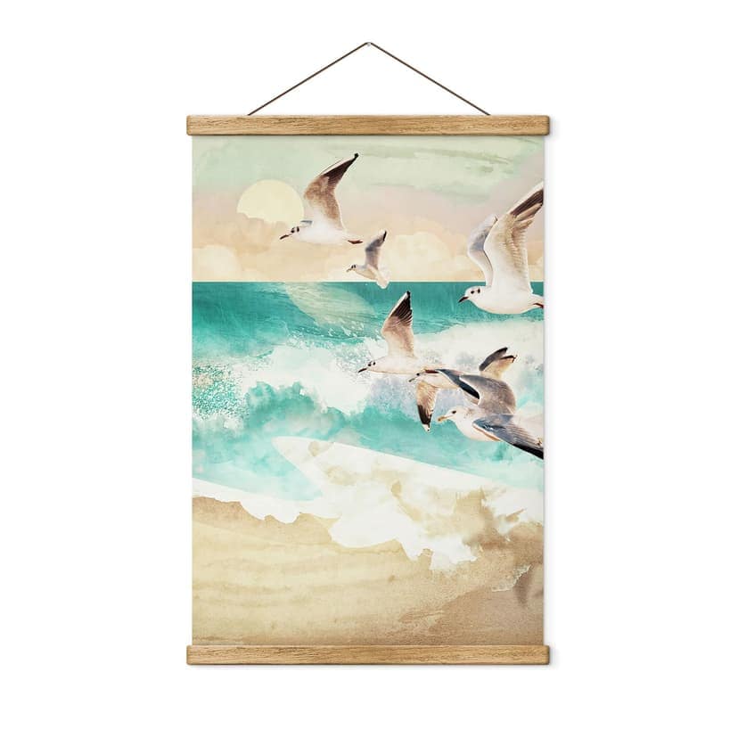 Obraz tkaniny mewy na plaży - SpaceFrog Designs
