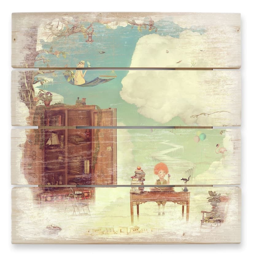 Obraz drewniany Heavenly Life - 40x41,5 cm