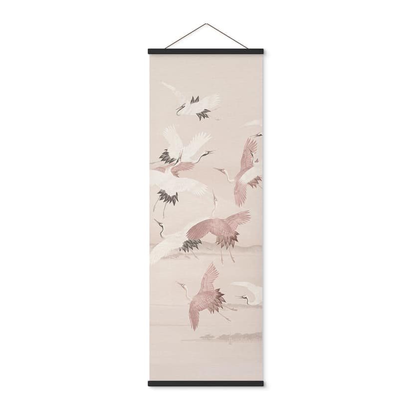 Obraz z tkaniny Żurawie nad jeziorem - Bloomery Decor - Panorama