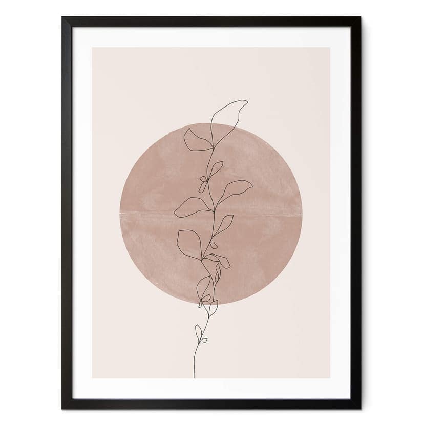 Plakat The Miuus Studio - Line Art - Roślina przed księżycem w pełni