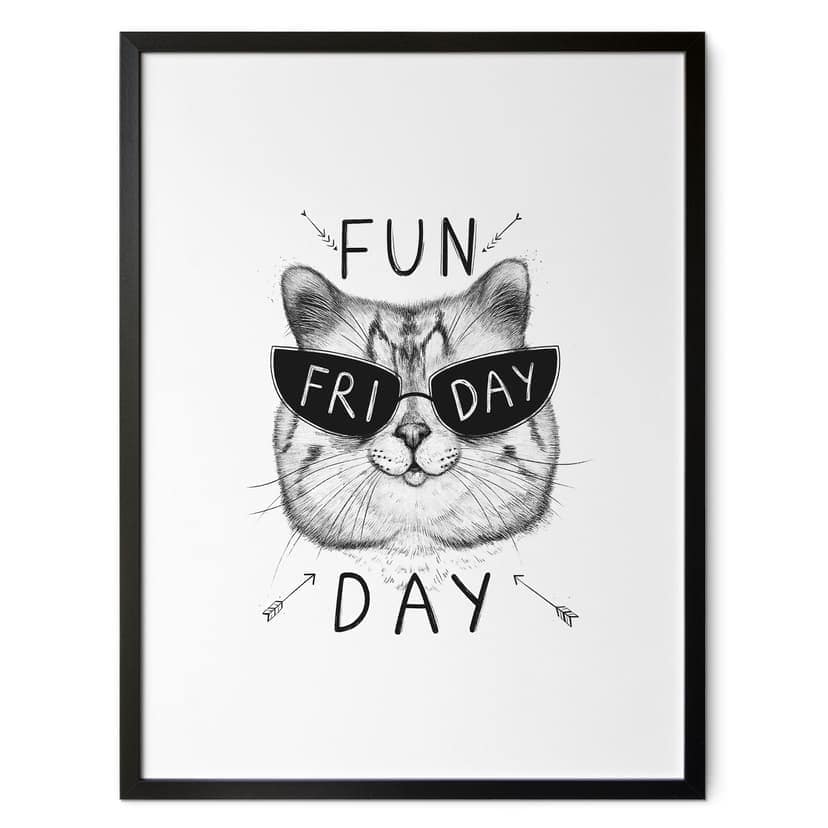 Plakat kot w okularach przeciwsłonecznych - Fun Friday Cat - Korenkova