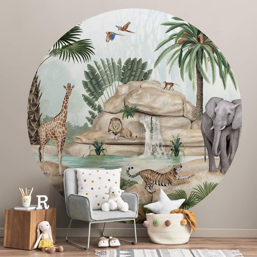 Kikki Belle - Jungle paradise - Fototapeta okrągła - tapeta flizelinowa/tapeta flizelinowa samoprzyl