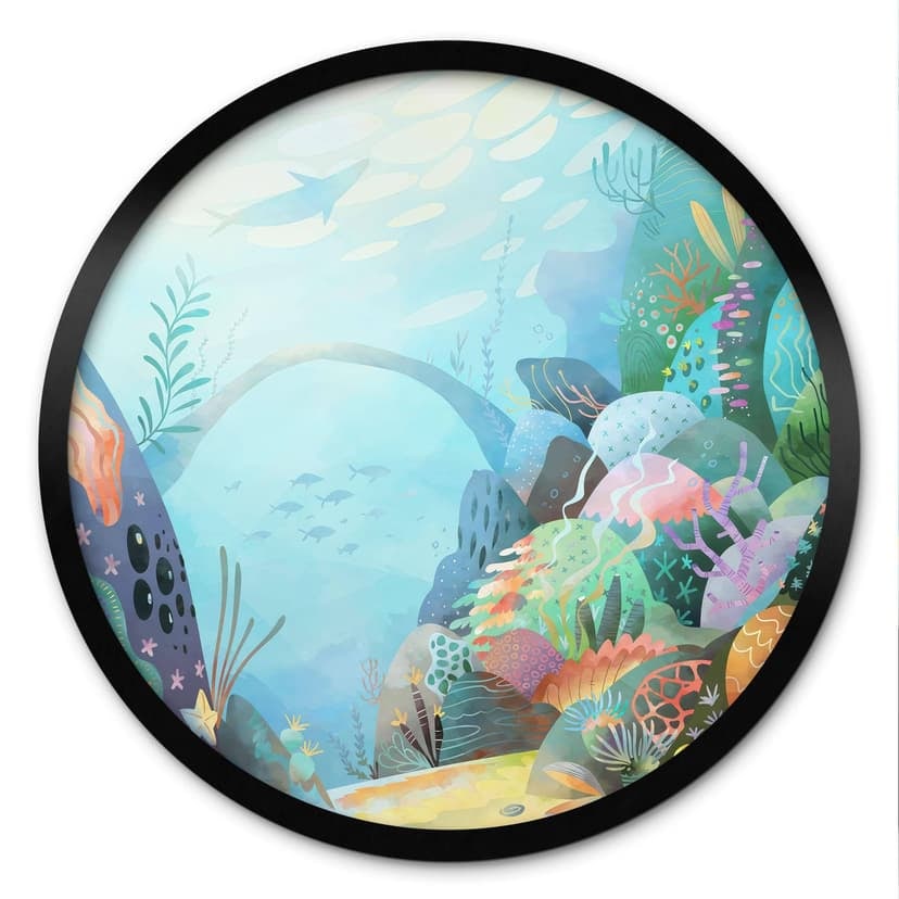 Plakat rafa koralowa w błękitnej lagunie - DigitalArtsi - Round