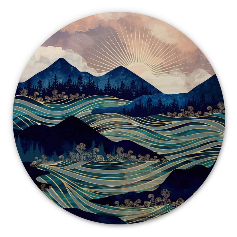 Obraz drewniany SpaceFrog Designs - Sea drift - okrągły