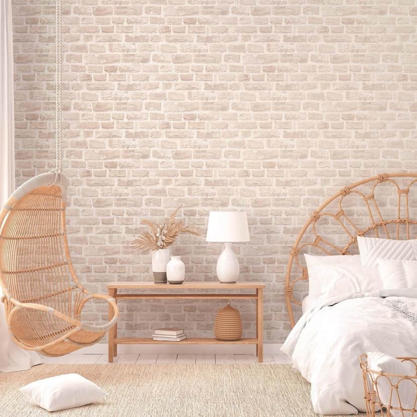 Zrównoważona tapeta z naturalnego kamienia - włókninowa tapeta z efektem kamienia A.S. Création Beige 386373