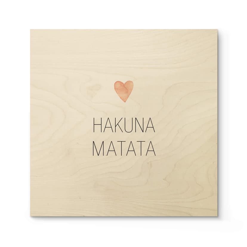Plakat drewniany Confetti & Cream - Hakuna Matata - Square