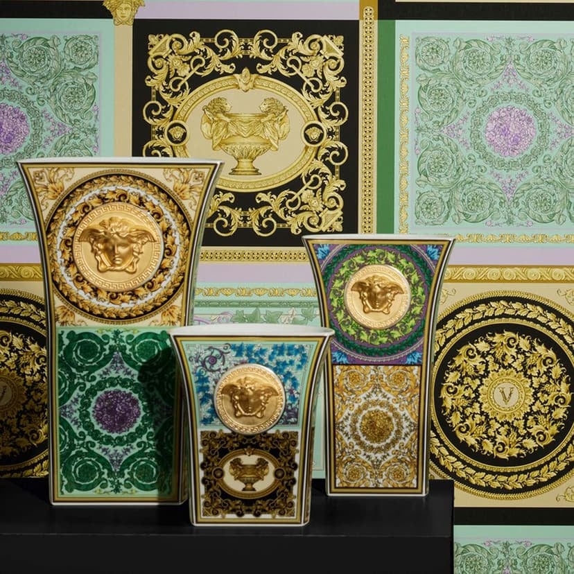 Versace Home luksusowa tapeta w barokowy wzór designerska tapeta z włókniny w kolorze złotej mięty