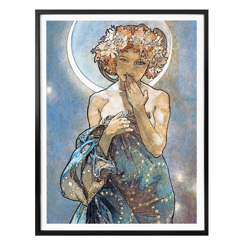 Plakat Mucha - Gwiazdy: Księżyc