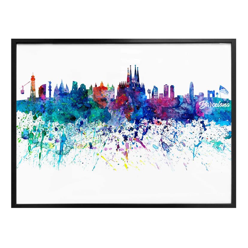Plakat Bleichner - Akwarela panoramy Barcelony
