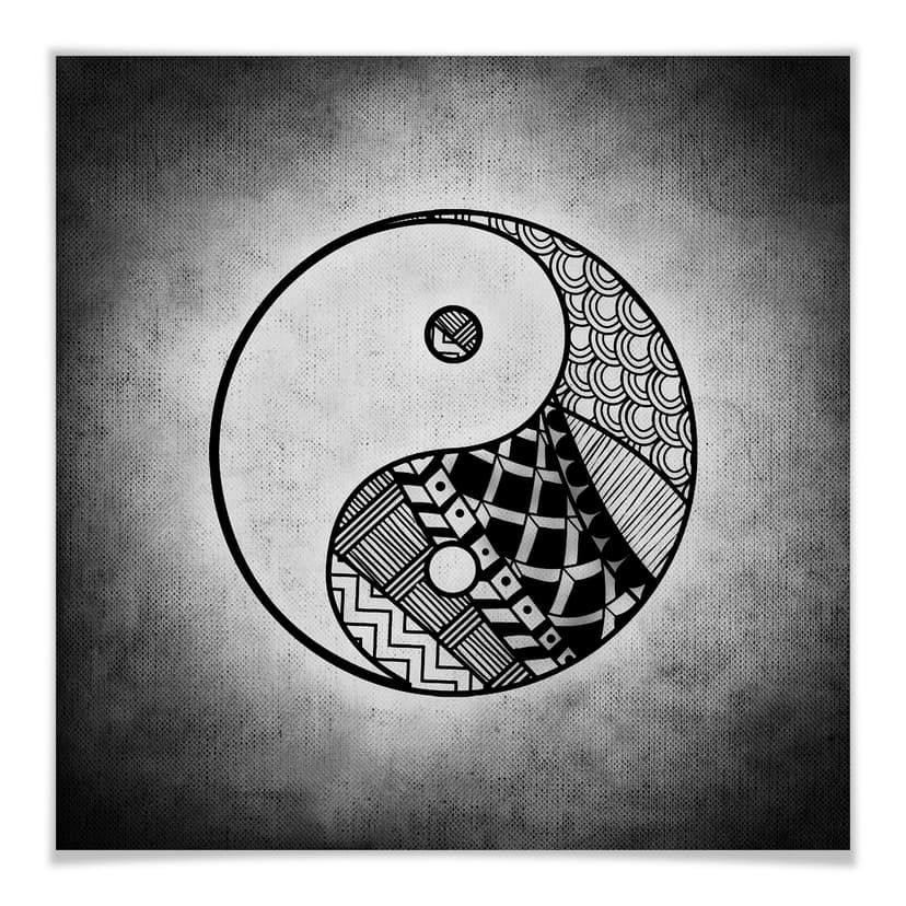 Plakat Yin i Yang - kwadrat