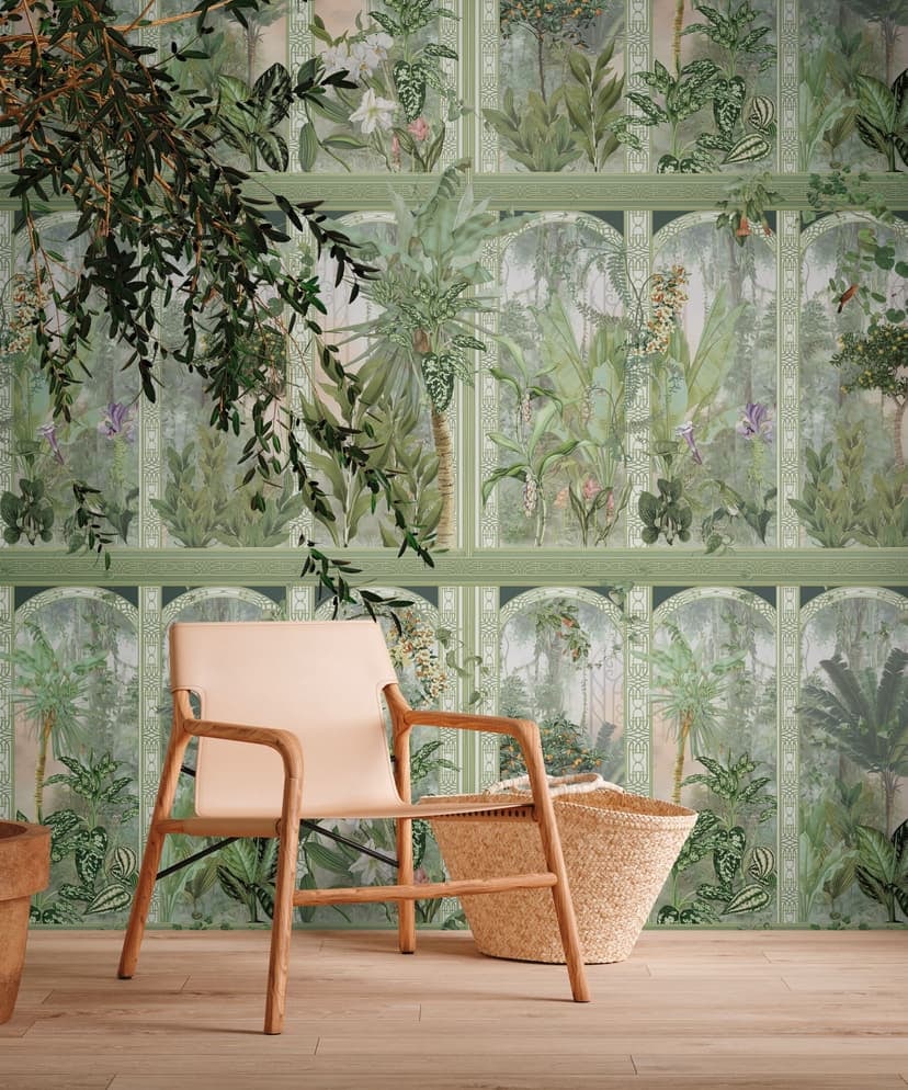 Jungle green brown - włókninowa fototapeta botaniczna Livingwalls - matowa i gładka