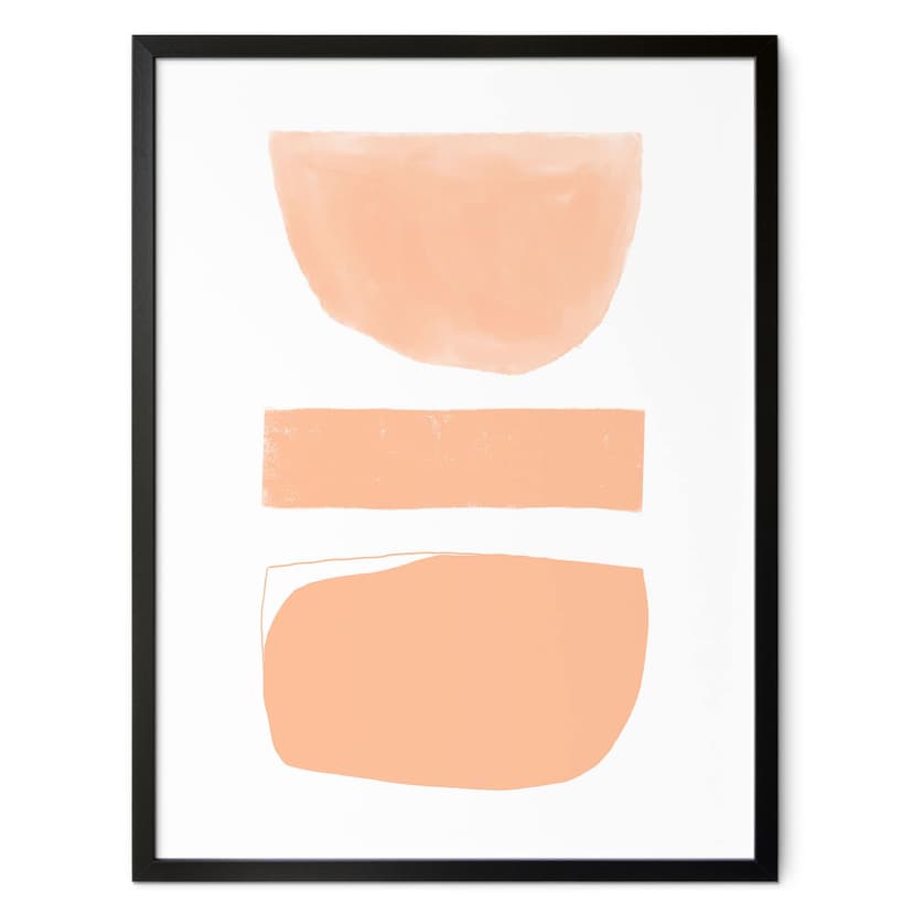 Plakat abstrakcyjne kształty w brzoskwiniowych kolorach - uplusmestudio