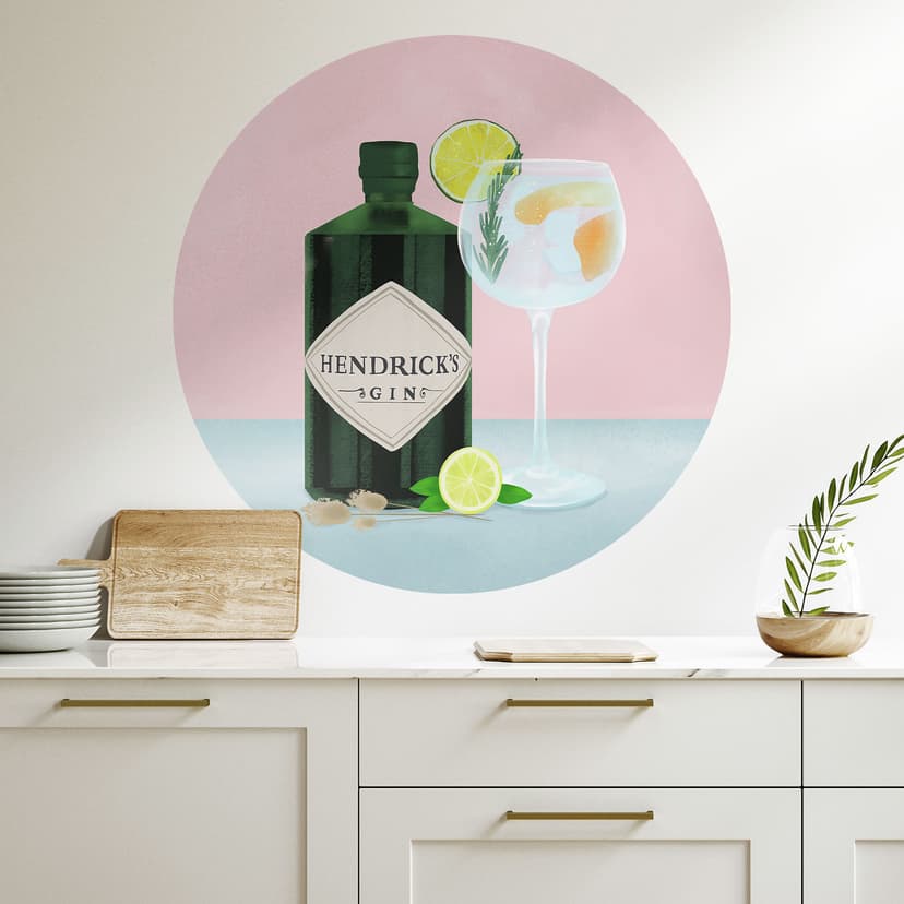 Naklejka na ścianę Gin Tonic Cocktail - Lizde - okrągła