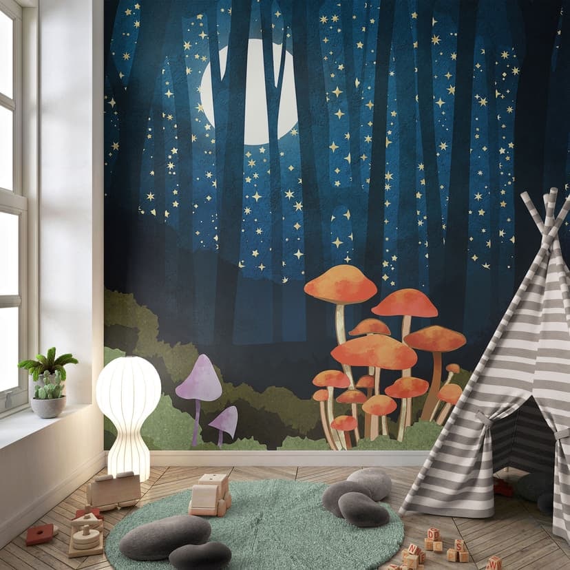 Fototapeta z lasem i gwiazdami nocą - SpaceFrog Designs