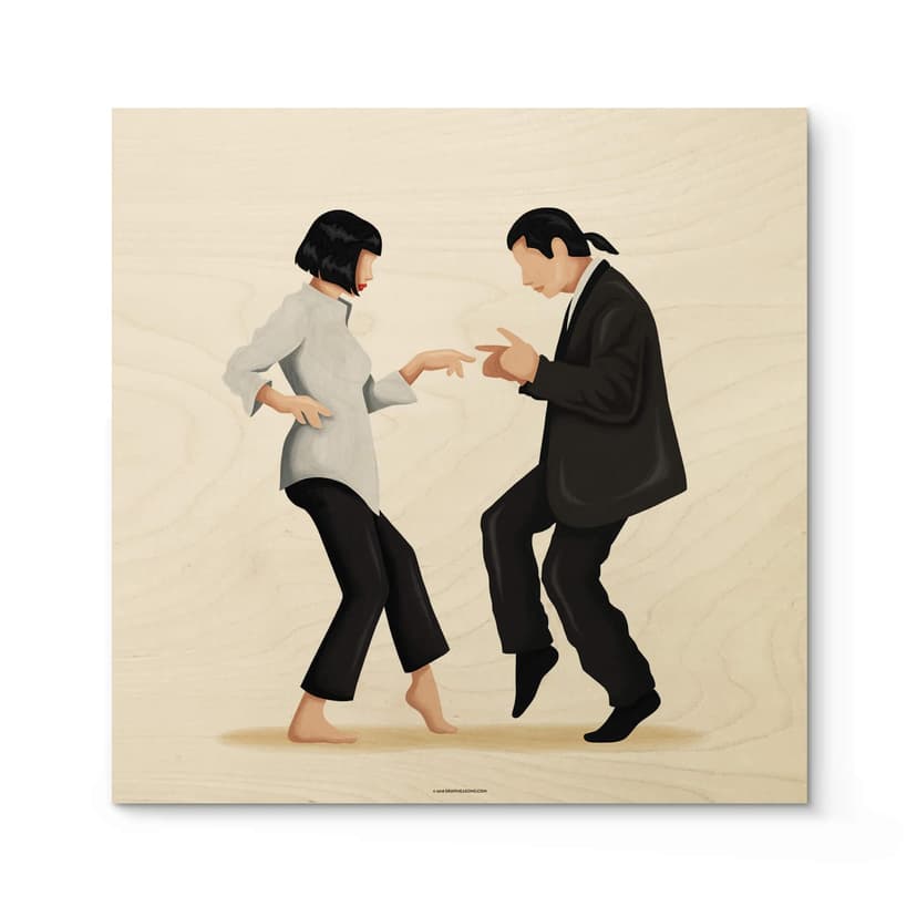 Plakat drewniany Tohmé - Pulp Fiction - Square