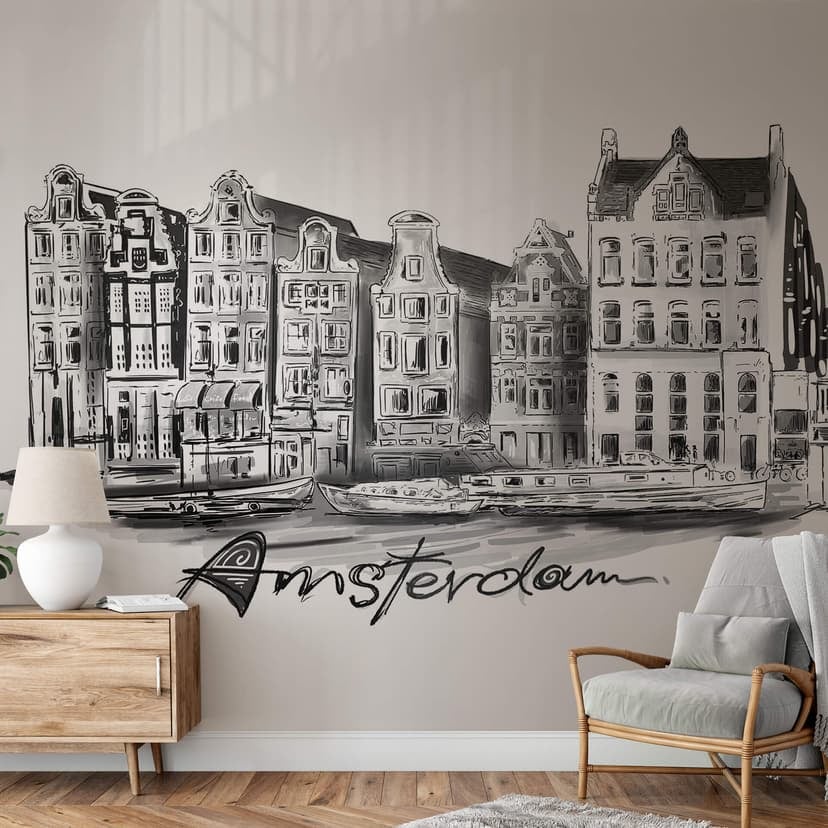 Fototapeta Amsterdam - czarno-biała - Pokochaj swoje miasto