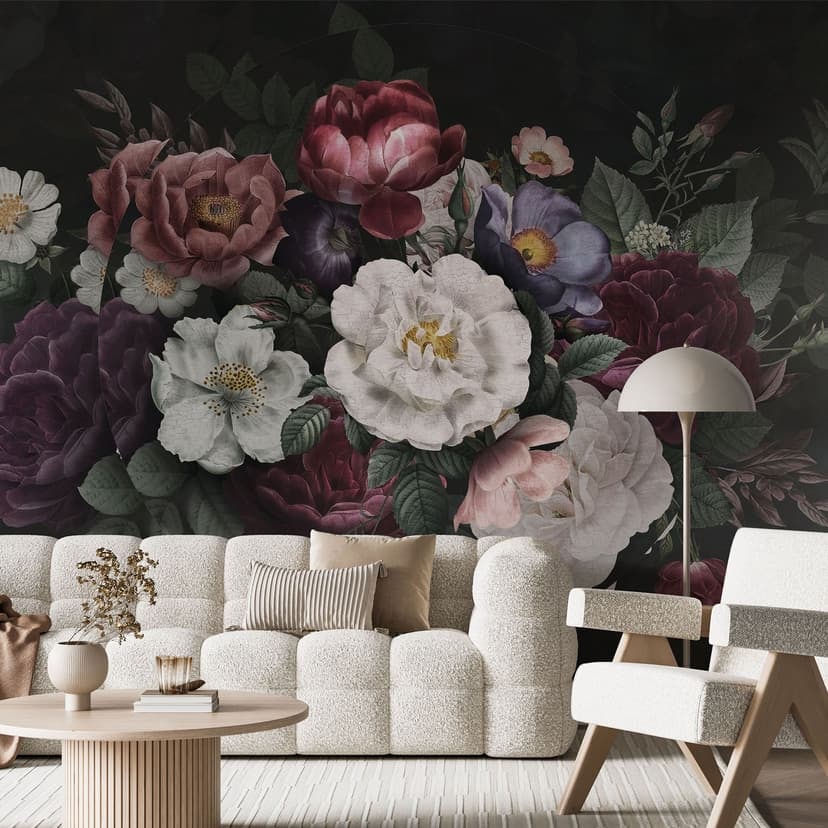Fototapeta z kwiatową martwą naturą Redouté | Fototapeta w kwiaty - Bloomery Decor