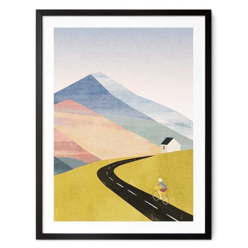 Plakat rowerzysty w górach - Rzeki