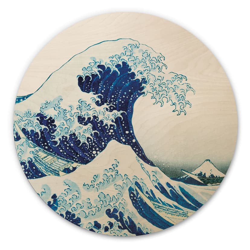 Obraz drewniany Hokusai - Fala - okrągły