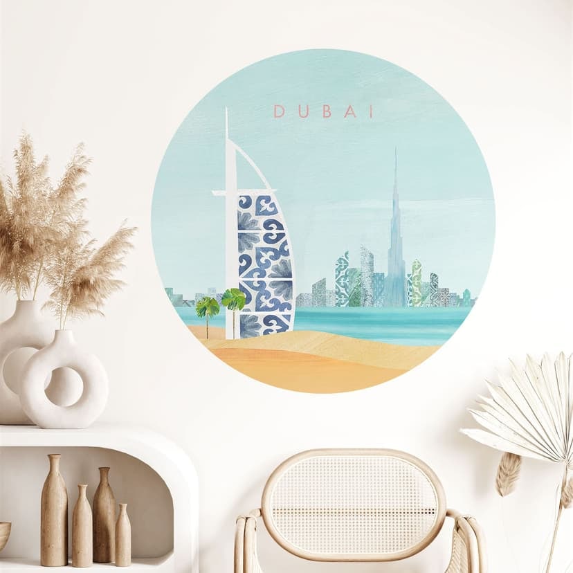 Naklejka na ścianę Dubaj plaża - Burj Al Arab - Rivers - okrągła
