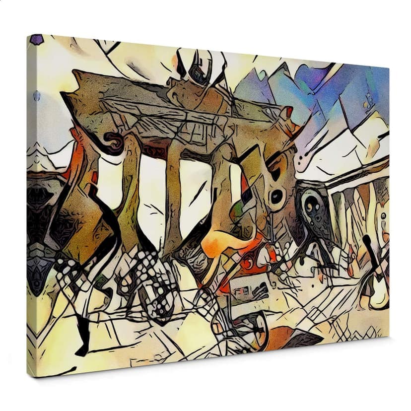 Obraz na płótnie Zamart - Kandinsky spotyka Bramę Brandenburską w Berlinie