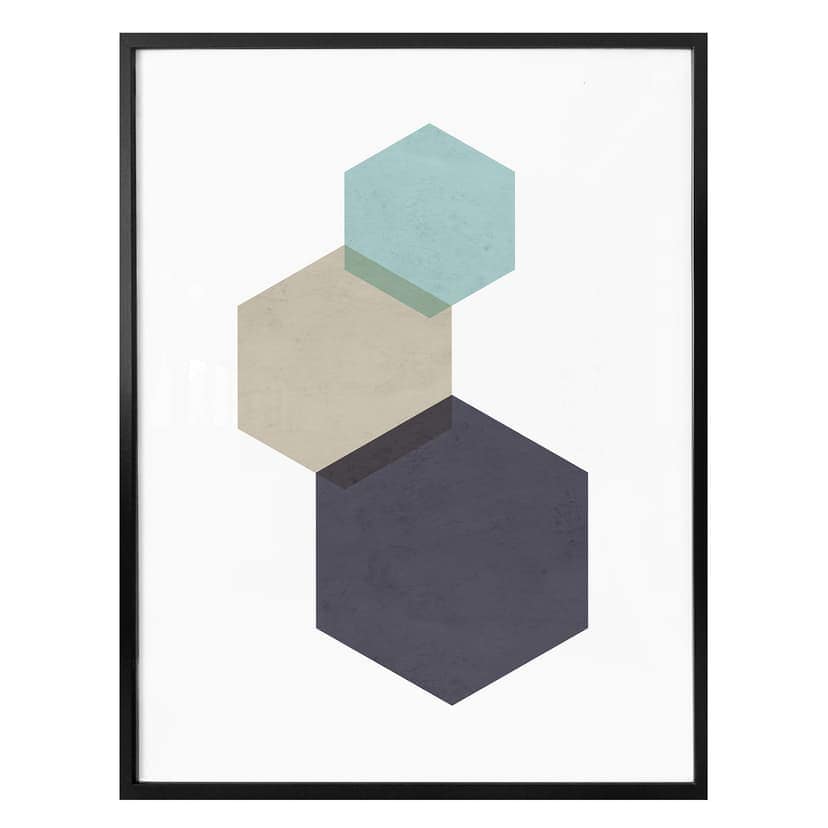 Plakat Nouveauprints - Sześciokąty aqua