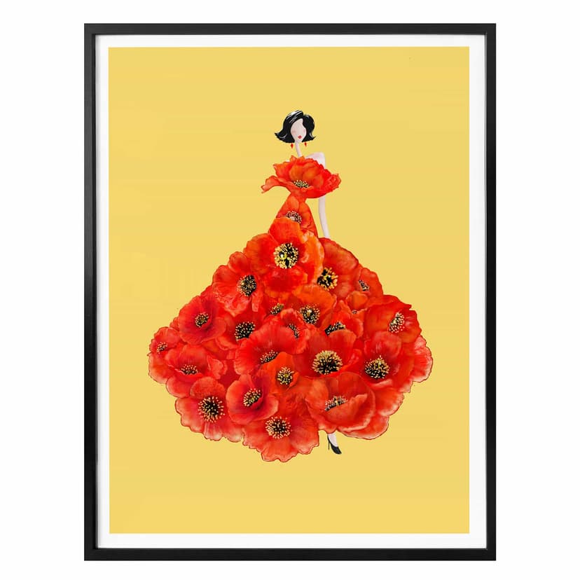 Plakat Korenkova - Fashion Poppies żółty