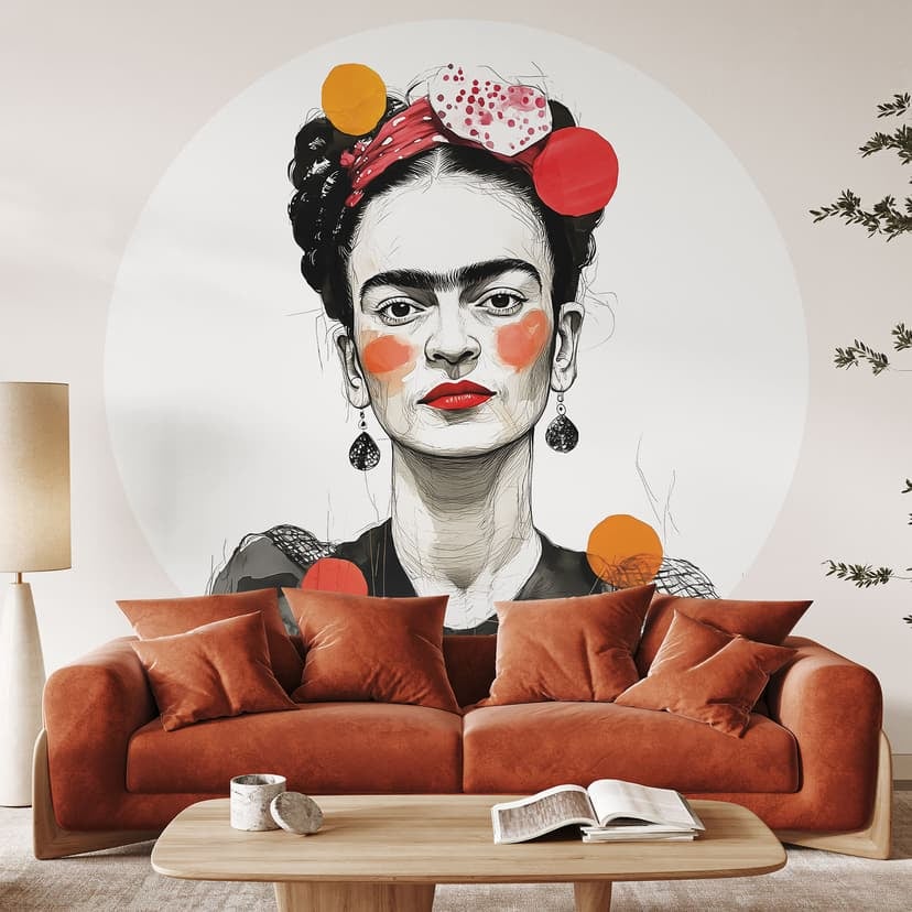 Fototapeta Frida Kahlo pop art portrait - Jaszke - Round - tapeta flizelinowa/tapeta flizelinowa sam