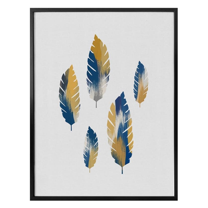 Plakat Orara Studio - Liście niebieskie i żółte