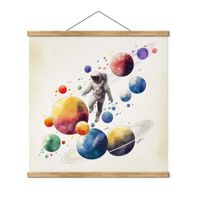 Obraz tkaniny Heine - Astronauta z planetami - Astro Cruise