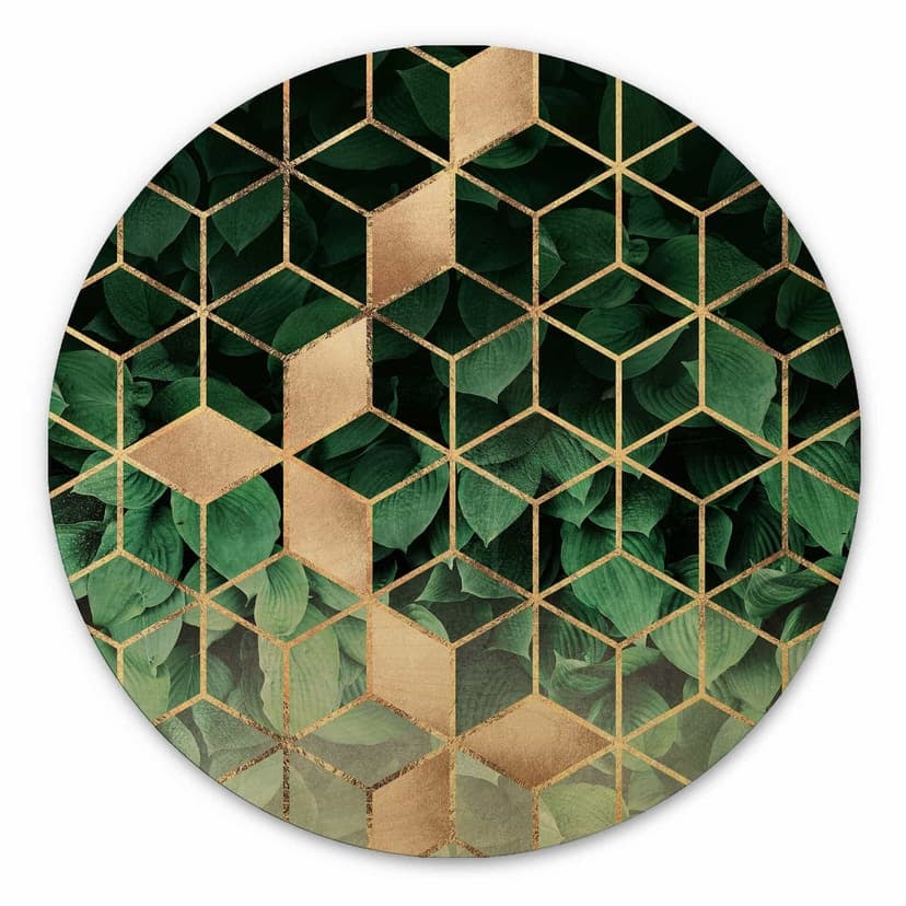 Obraz drewniany Fredriksson - Natura spotyka geometrię - Okrągły