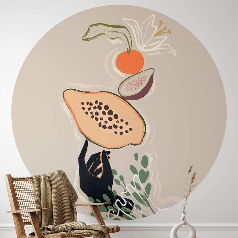 Fototapeta - Arty Guava - Papaya Balance - Round - tapeta flizelinowa/tapeta flizelinowa samoprzylep