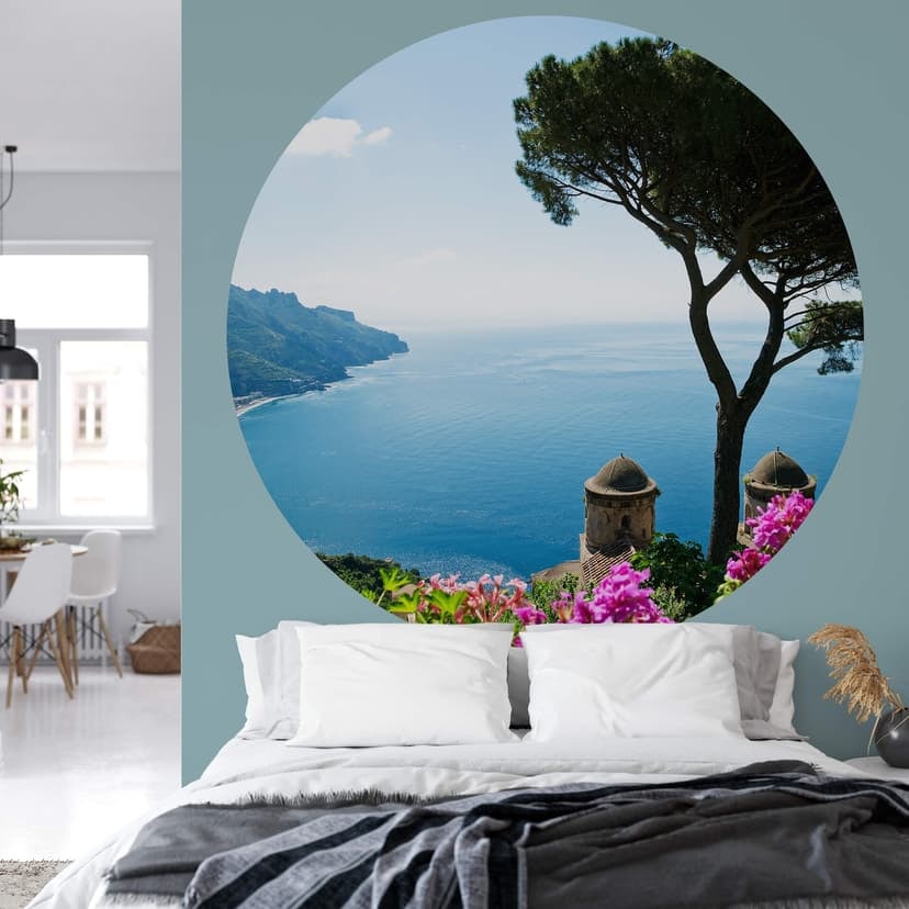 Fototapeta Widok na wybrzeże Amalfi - okrągła - tapeta flizelinowa/tapeta flizelinowa samoprzylepna