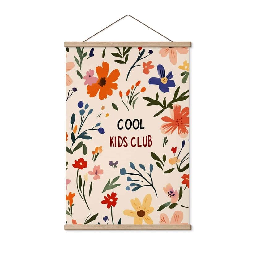 Obraz tkaniny Cool Kids Club Kolorowe kwiaty - Treechild
