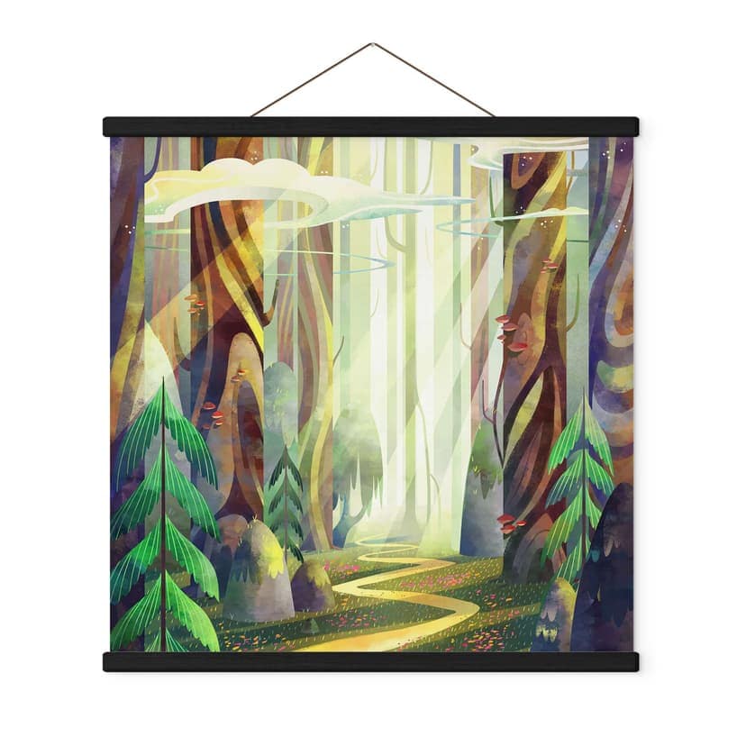 Obraz z tkaniny Zaczarowany las w świetle - DigitalArtsi