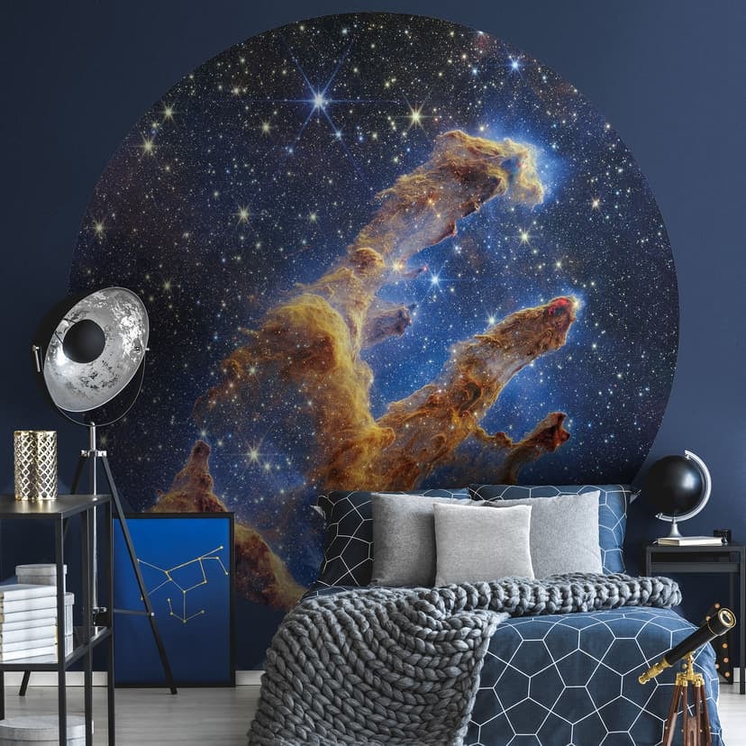 Fototapeta na ścianę James Webb Telescope - Pillars of Creation - okrągła - samoprzylepna / nietkana