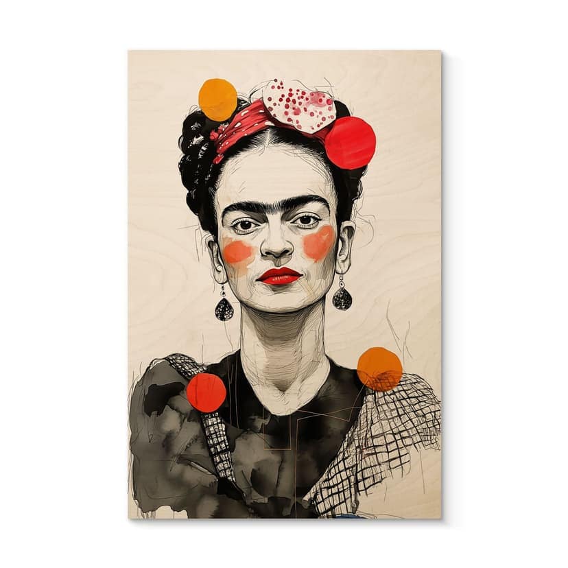 Plakat drewniany Frida Kahlo pop art portret - Jaszke