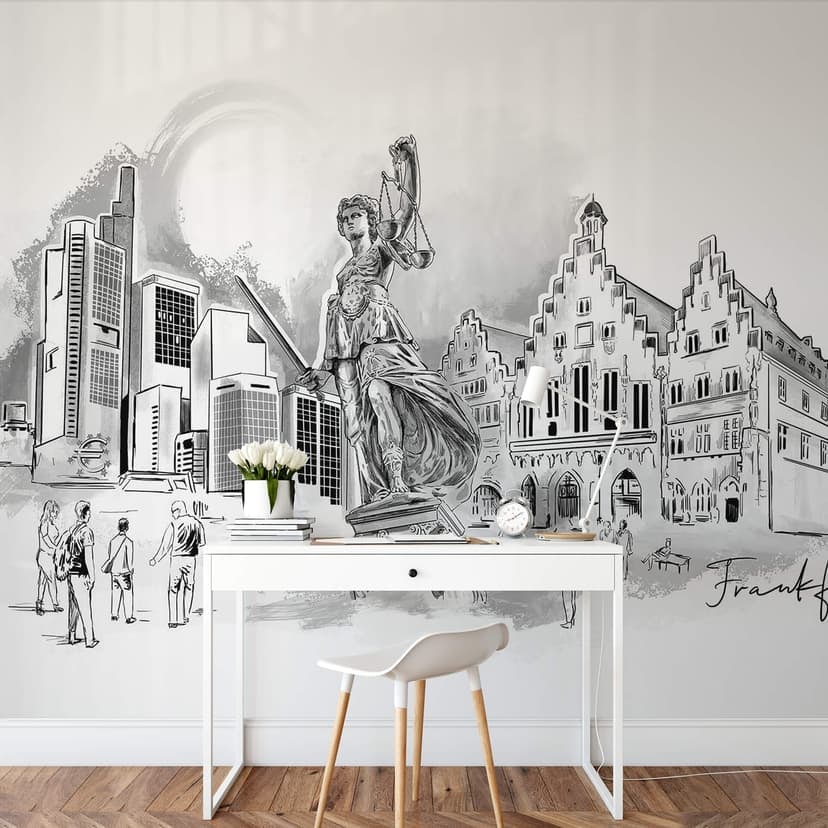 Fototapeta Frankfurt - czarno-biała - Pokochaj swoje miasto