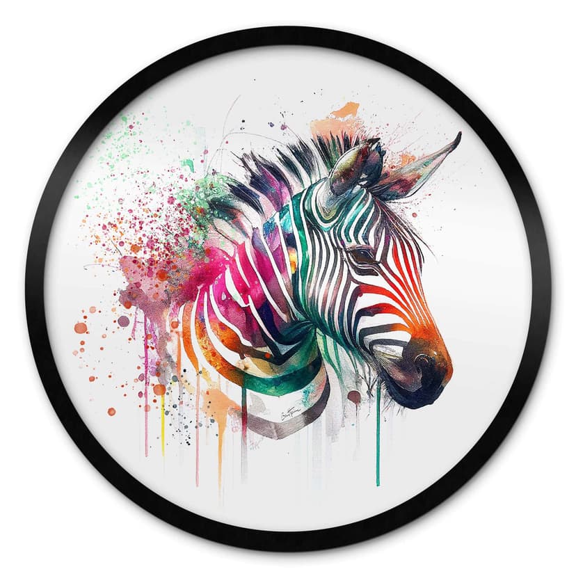 Plakat Heine - Tęczowa Zebra - Okrągły