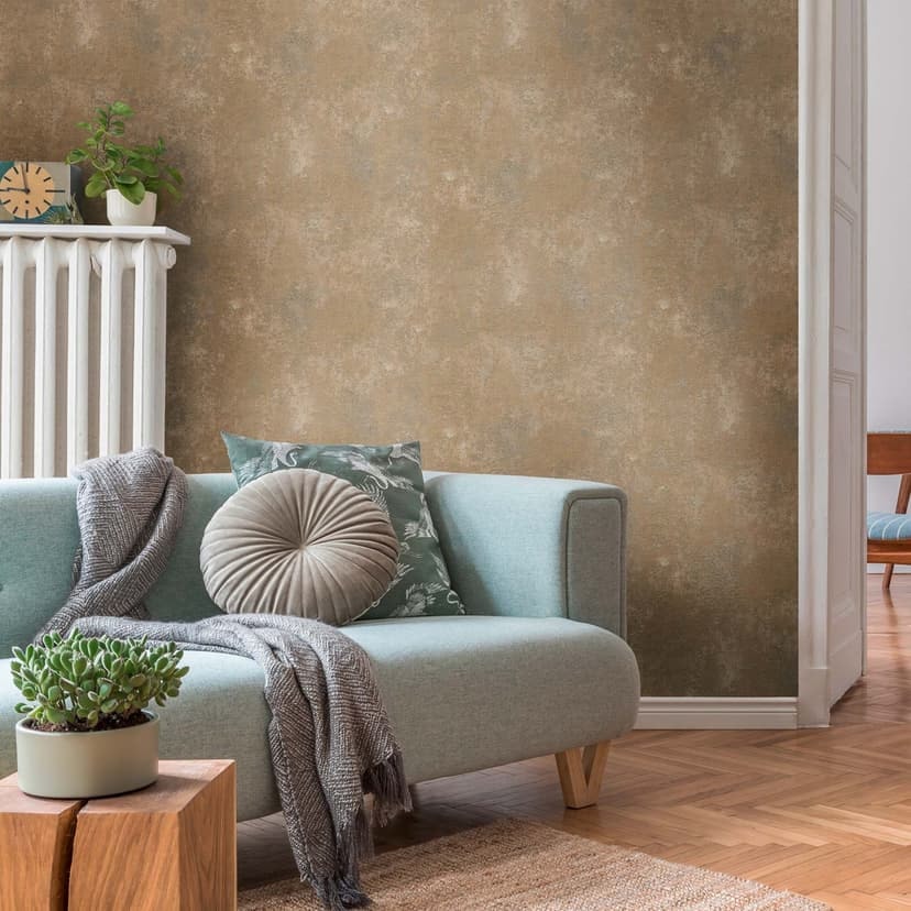 Brązowo-beżowa tapeta z włókniny w stylu vintage do salonu, sypialni, kuchni