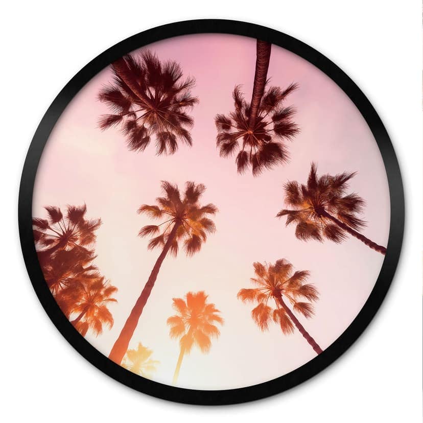 Plakat California Dreaming z widokiem na palmę - Hugonnard - Okrągły