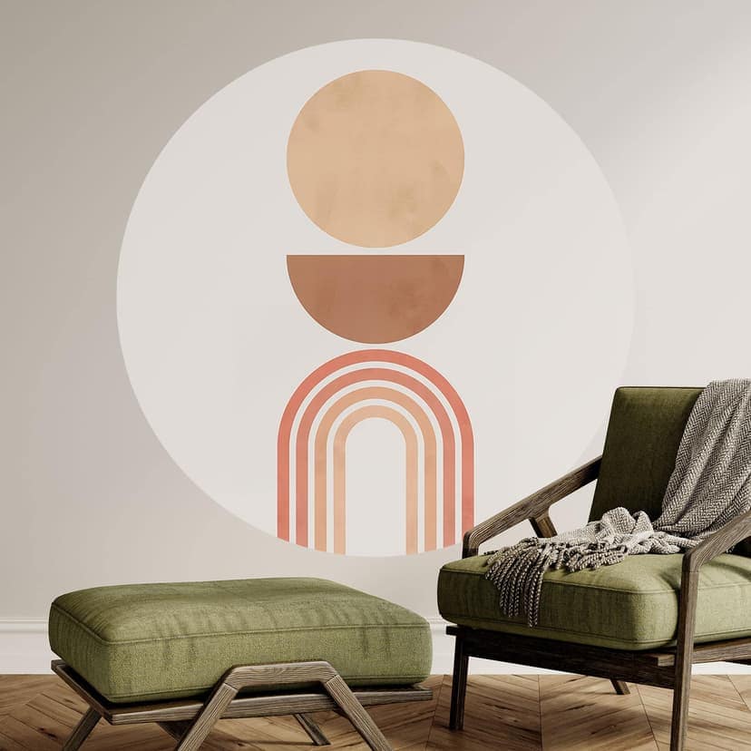 Naklejka na ścianę Abstrakcyjna równowaga - Retro łuki i okręgi - Costa - Round