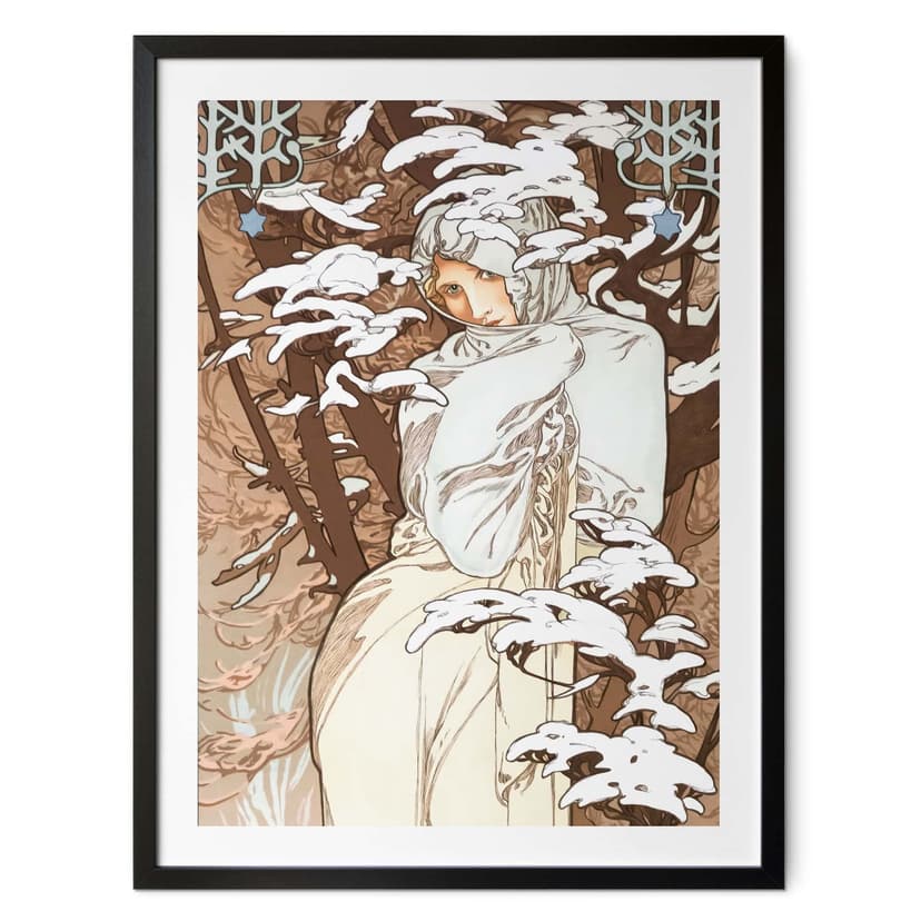 Plakat Pory roku: Zima 1900 - Mucha