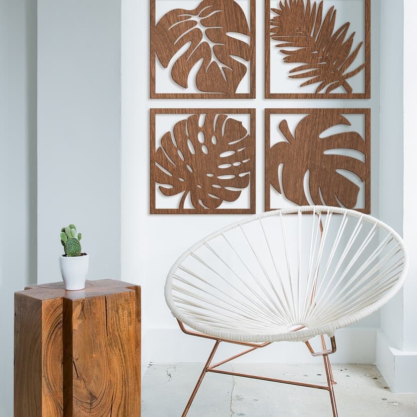 Wood Art Mahogany - Zestaw tropikalnych liści