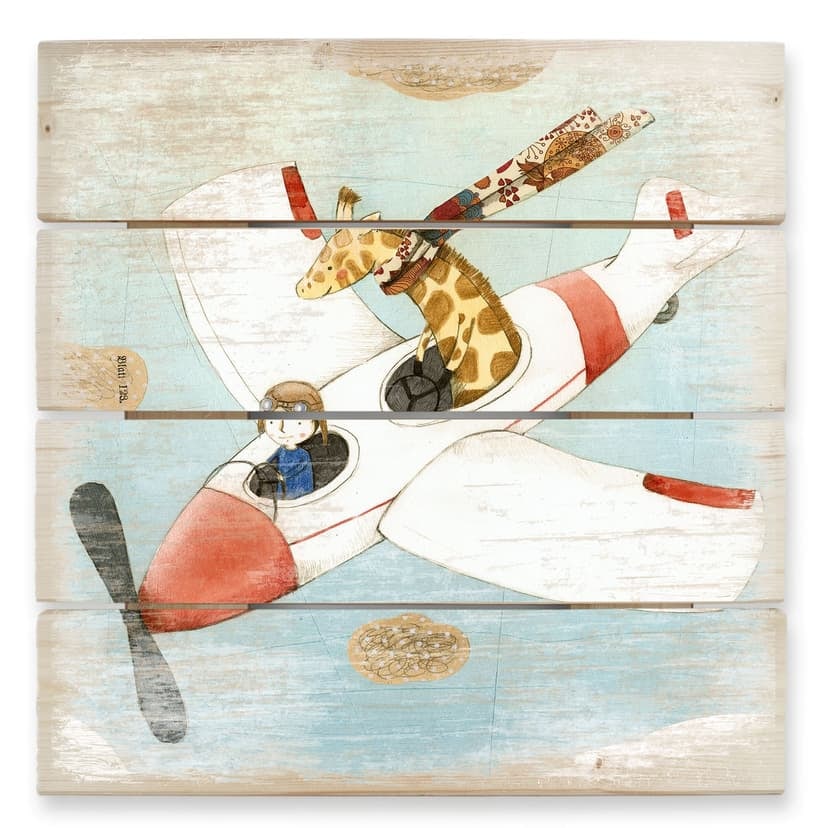 Obraz drewniany Loske - Lot - 40x41,5 cm