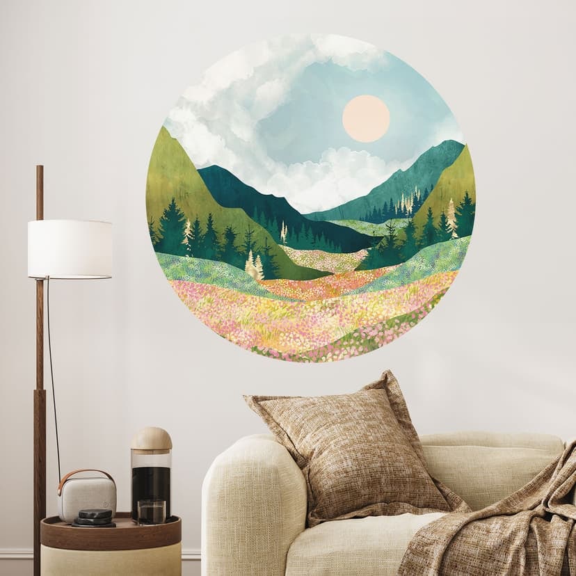 Kolorowa wiosenna naklejka na ścianę - SpaceFrog Designs - Round