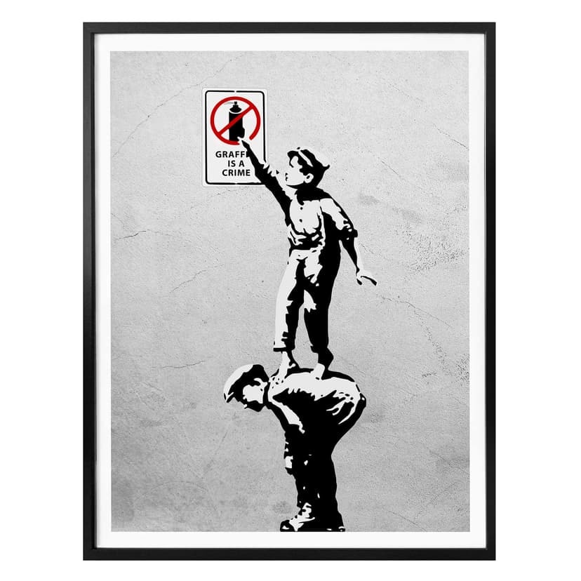 Plakat Banksy'ego - Graffiti to przestępstwo