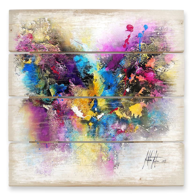 Obraz drewniany Fedrau - Lilaliebe - 40x41,5 cm