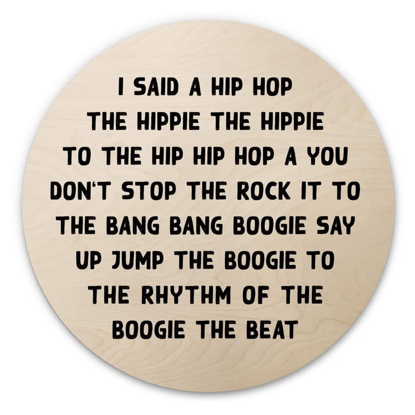 Obraz drewniany powiedziałem hip hop - Round