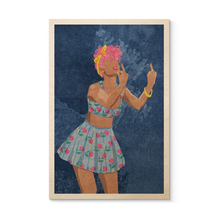 Plakat drewniany Rockabilly Girl: Nie twoja dziewczyna - Oltmanns